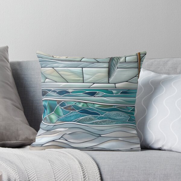 Item preview, Tropical beach in a dreamy stained-glass window designed and sold by BriSher.