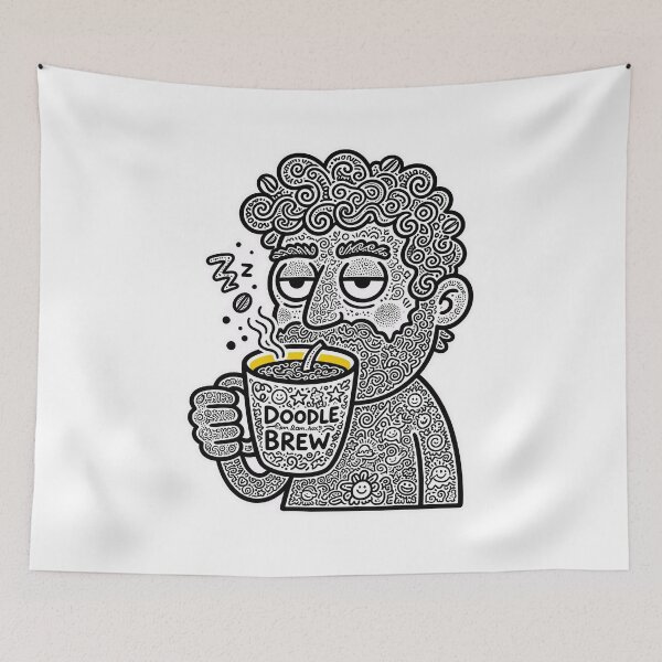 Item preview, Doodle Coffee Lover Character designed and sold by HoloHugDesigns.