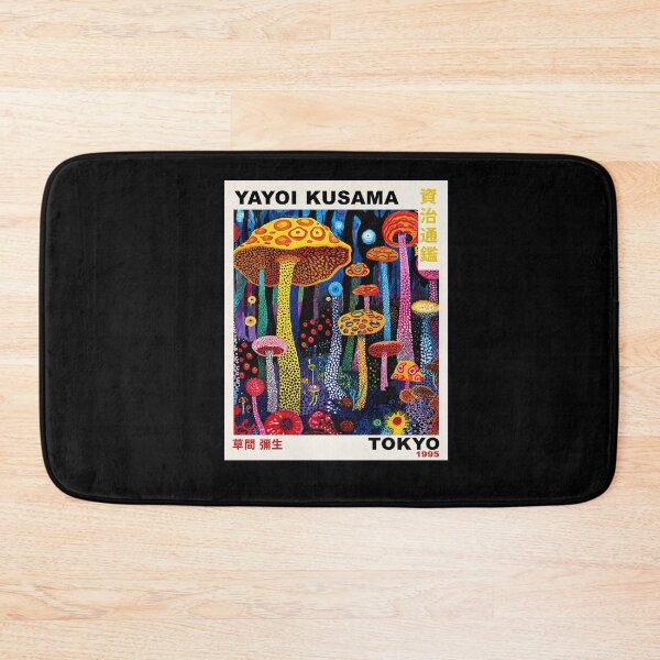 Item preview, Yayoi Kusama Mushroom Forest Poster 1995 - Vibrant Colorful Mushroom Wall Art Print, Tokyo Psychedelic Decor designed and sold by scrambledpeg.