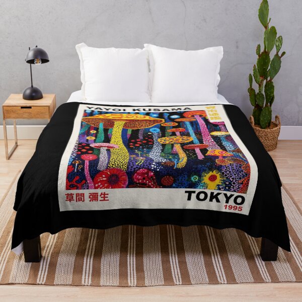 Item preview, Yayoi Kusama Mushroom Forest Poster 1995 - Vibrant Colorful Mushroom Wall Art Print, Tokyo Psychedelic Decor designed and sold by scrambledpeg.