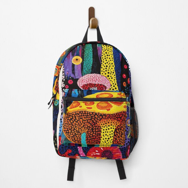 Item preview, Yayoi Kusama Mushroom Forest Poster 1995 - Vibrant Colorful Mushroom Wall Art Print, Tokyo Psychedelic Decor designed and sold by scrambledpeg.