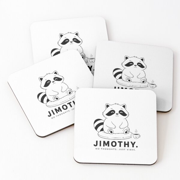 Item preview, Jimothy The Raccoon | NO THOUGHTS. JUST VIBES | Funny Minimalist Animal Design designed and sold by Cavalier-org.
