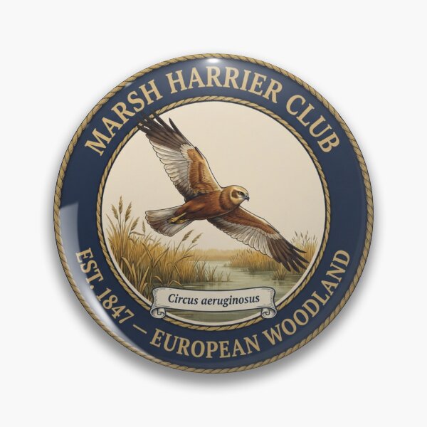 Item preview, Marsh Harrier Club Vintage Badge Wetland Wildlife designed and sold by CalmCapy Co.