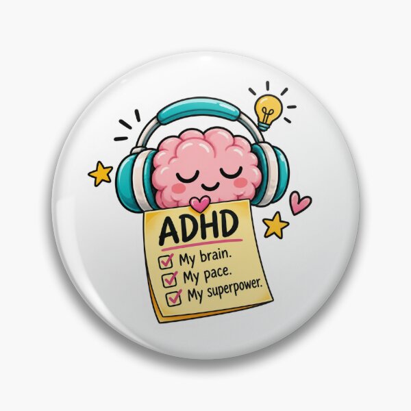 Item preview, ADHD My Brain My Pace My Superpower | Cute ADHD Brain | Neurodiversity Awareness | Mental Health Gift | Kawaii ADHD designed and sold by Pixanova.