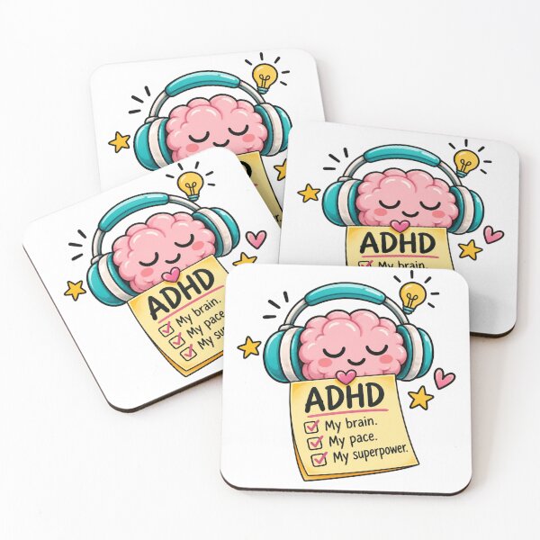 Item preview, ADHD My Brain My Pace My Superpower | Cute ADHD Brain | Neurodiversity Awareness | Mental Health Gift | Kawaii ADHD designed and sold by Pixanova.