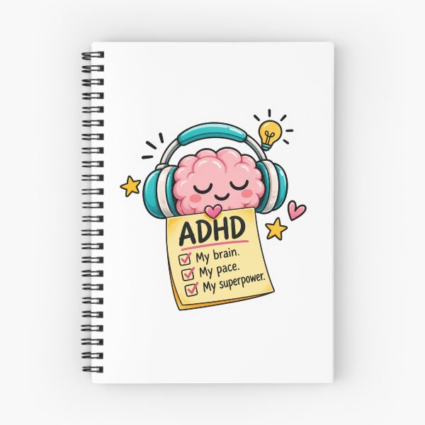 Item preview, ADHD My Brain My Pace My Superpower | Cute ADHD Brain | Neurodiversity Awareness | Mental Health Gift | Kawaii ADHD designed and sold by Pixanova.
