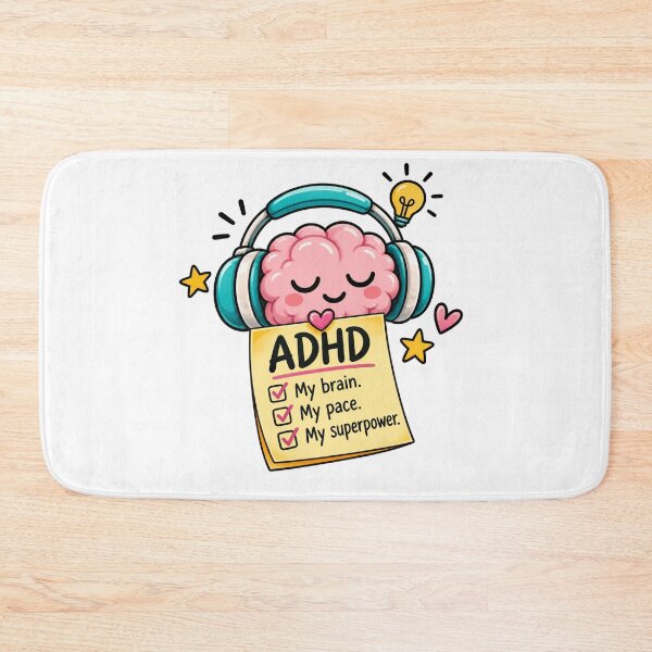 Item preview, ADHD My Brain My Pace My Superpower | Cute ADHD Brain | Neurodiversity Awareness | Mental Health Gift | Kawaii ADHD designed and sold by Pixanova.