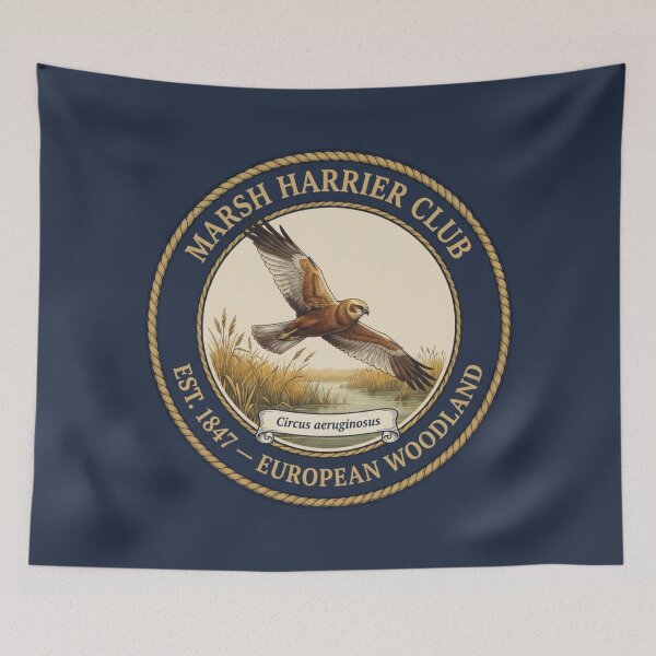 Item preview, Marsh Harrier Club Vintage Badge Wetland Wildlife designed and sold by CalmCapy Co.