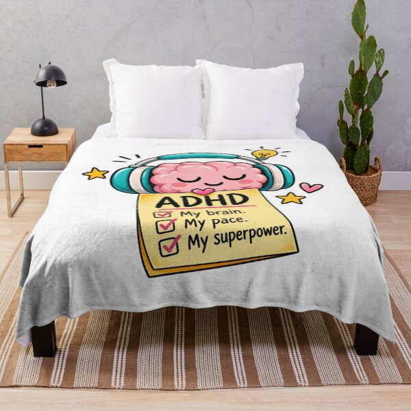 Item preview, ADHD My Brain My Pace My Superpower | Cute ADHD Brain | Neurodiversity Awareness | Mental Health Gift | Kawaii ADHD designed and sold by Pixanova.
