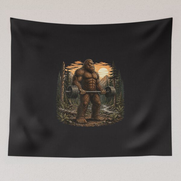 Item preview, Bigfoot Powerlifting Sasquatch Deadlift Gym Bodybuilding Vintage Design designed and sold by kiralynstration.