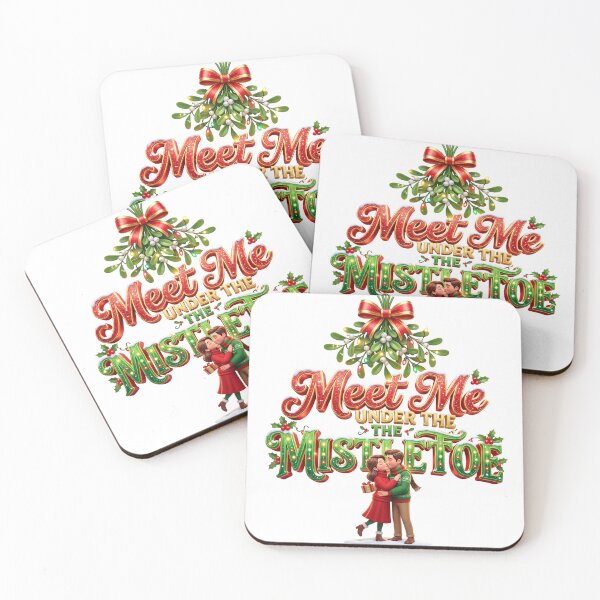 Item preview, Meet Me Under The Mistletoe - Romantic 3D Christmas Typography designed and sold by royalflush664.