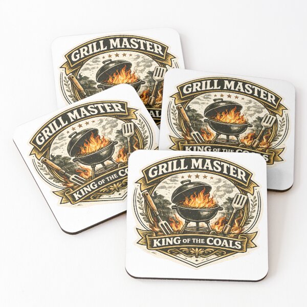 Item preview, Grill Master – King of the Coals Vintage BBQ Badge designed and sold by KAM-KAM-STORE.