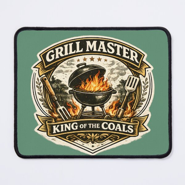 Item preview, Grill Master – King of the Coals Vintage BBQ Badge designed and sold by KAM-KAM-STORE.