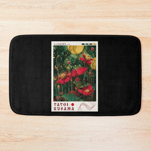Item preview, Yayoi Kusama Red Flower Poster - Vibrant Flora Wall Art Print, Green Red Botanical Decor designed and sold by scrambledpeg.