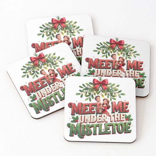 Item preview, Meet Me Under The Mistletoe - Romantic 3D Christmas Typography designed and sold by royalflush664.