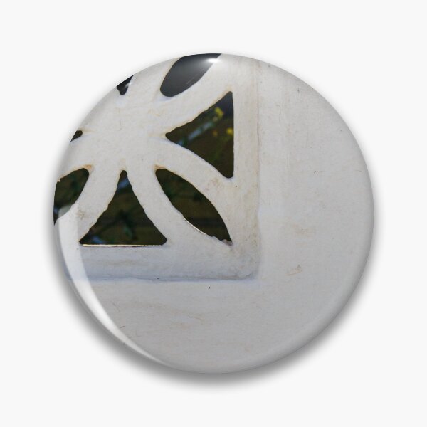 Item preview, White Decorative Concrete Vent Block in Wall With Floral Cutout Pattern Architectural Detail designed and sold by Nmallia.