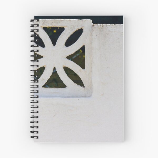 Item preview, White Decorative Concrete Vent Block in Wall With Floral Cutout Pattern Architectural Detail designed and sold by Nmallia.