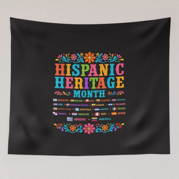 Item preview, Hispanic Heritage Month Latin Flags Floral Fiesta Celebration Design designed and sold by kiralynstration.