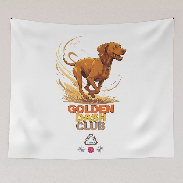 Item preview, Golden Dash Club - Athletic Vizsla Dog Running Art designed and sold by Whimsy Trail Co.