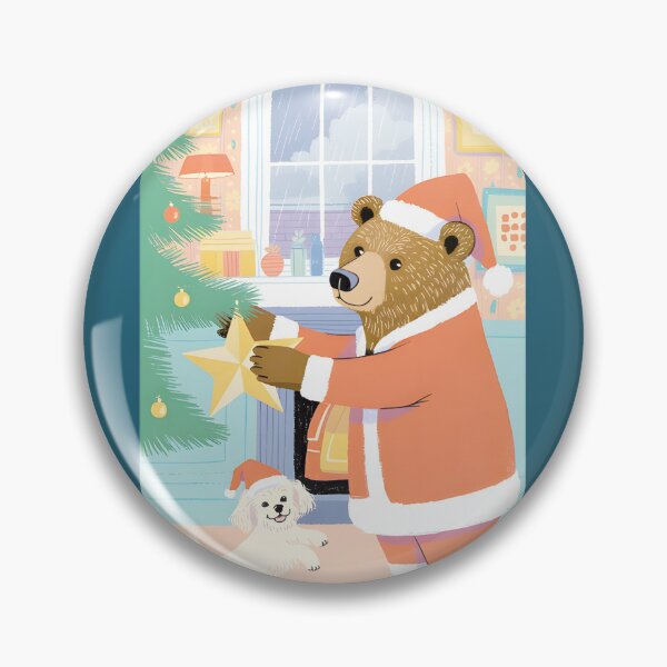 Item preview, Festive Bear and Pup Decorating Christmas Tree designed and sold by GuidonegkmShopR.