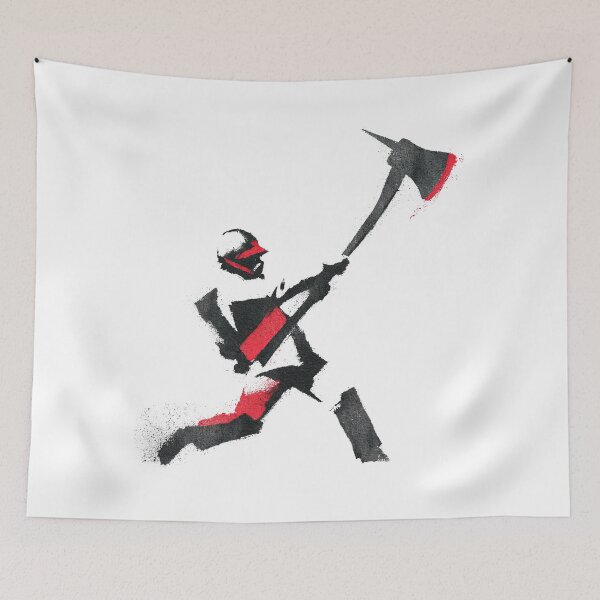Item preview, Heroic Firefighter Swinging Heavy Axe Spray Art designed and sold by EdvvinStudios.
