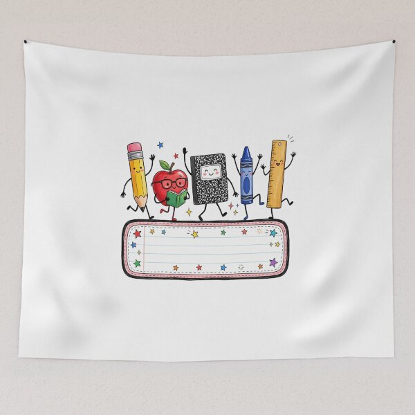 Item preview, Cute Back to School Supplies Cartoon Teacher Student Name Tag Design designed and sold by kiralynstration.