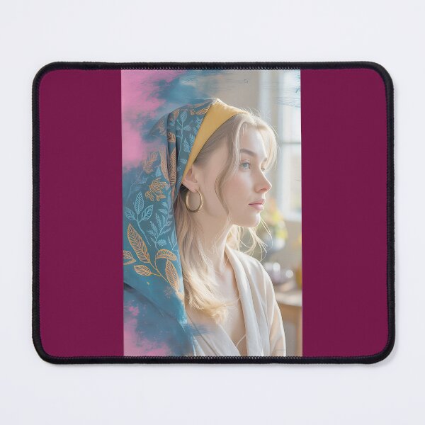 Item preview, Serene Woman with Botanical Scarf designed and sold by GuidonegkmShopR.