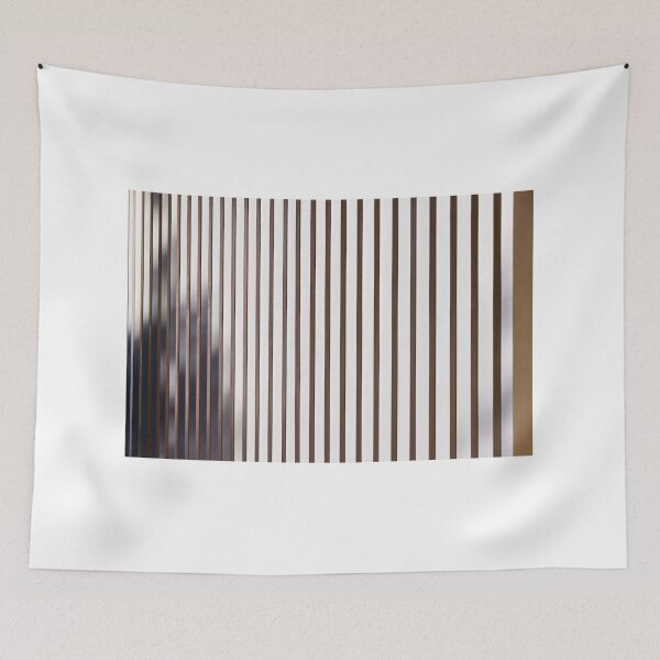Item preview, Abstract Vertical Slatted Privacy Screen With Silhouette Shadows in Modern Interior Space designed and sold by Nmallia.