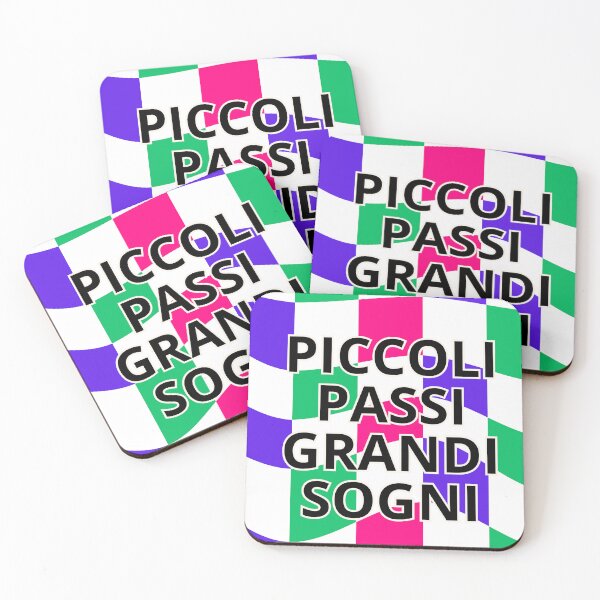 Item preview, Piccoli Passi, Grandi Sogni - Italian Inspirational Quote on a Colorful Checkered Background designed and sold by icreativestudio.