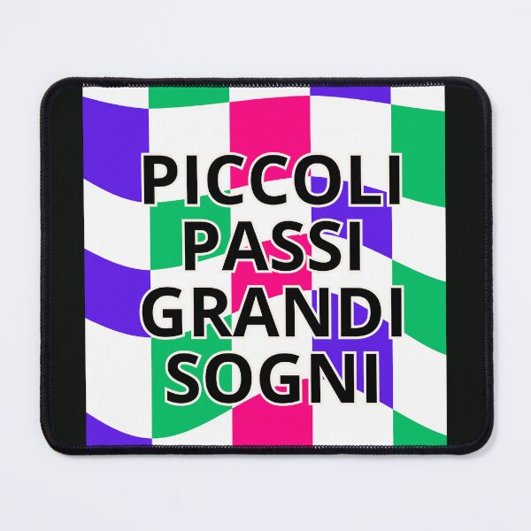 Item preview, Piccoli Passi, Grandi Sogni - Italian Inspirational Quote on a Colorful Checkered Background designed and sold by icreativestudio.