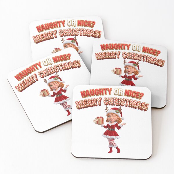 Item preview, Merry Christmas Naughty Or Nice - Funny Christmas Santa Girl designed and sold by royalflush664.