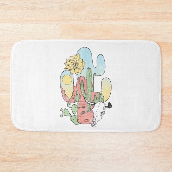 Item preview, Desert Cactus Bull Skull Southwestern Graphic Art designed and sold by The secret storage room.