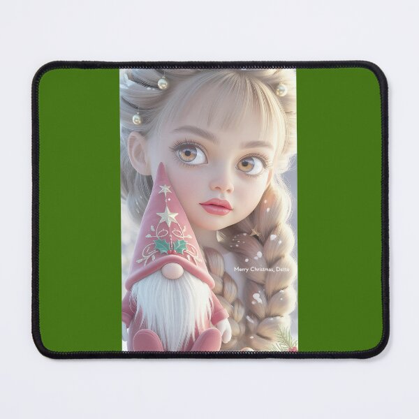 Item preview, Cute Christmas Gnome and Girl Illustration designed and sold by FalconeltcArt.