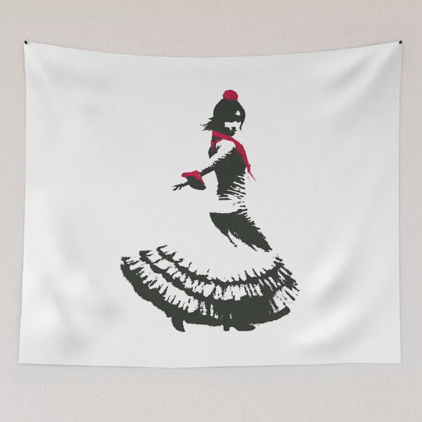Item preview, Passionate Flamenco Dancer Twirling Dress Crimson Splatter designed and sold by EdvvinStudios.