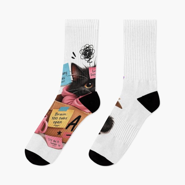 Item preview, Cute ADHD Black Cat | Funny ADHD Brain 100 Tabs Open Cat | Neurodiversity Mental Health Gift | Easily Distracted Kitty designed and sold by Pixanova.
