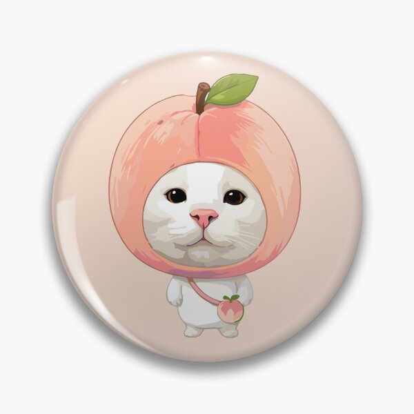 Item preview, Cute Peach Cat - Adorable Kitten in Fruit Costume Kawaii Art designed and sold by arfindo-indra.