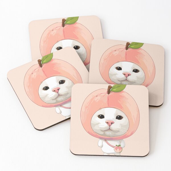 Item preview, Cute Peach Cat - Adorable Kitten in Fruit Costume Kawaii Art designed and sold by arfindo-indra.