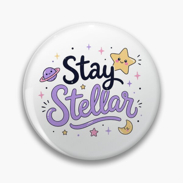 Item preview, Stay Stellar Cute Kawaii Space Quote | Pastel Galaxy Typography | Cosmic Motivational Aesthetic Sticker designed and sold by Sanika arts .