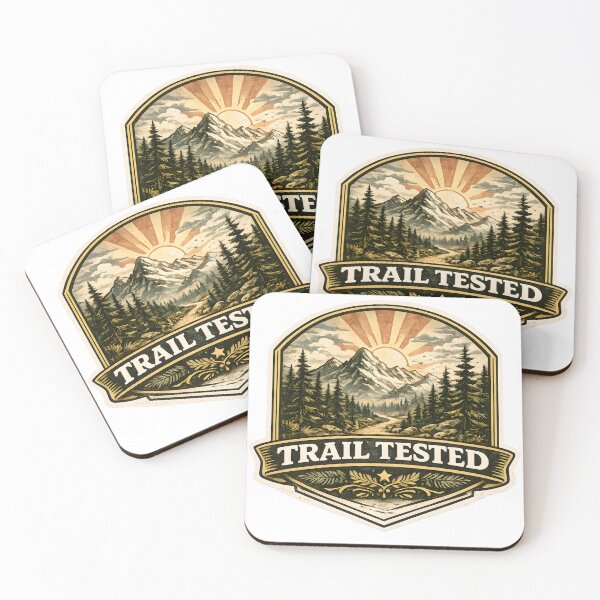 Item preview, Trail Tested – Vintage Mountain Hiking Adventure Badge designed and sold by KAM-KAM-STORE.