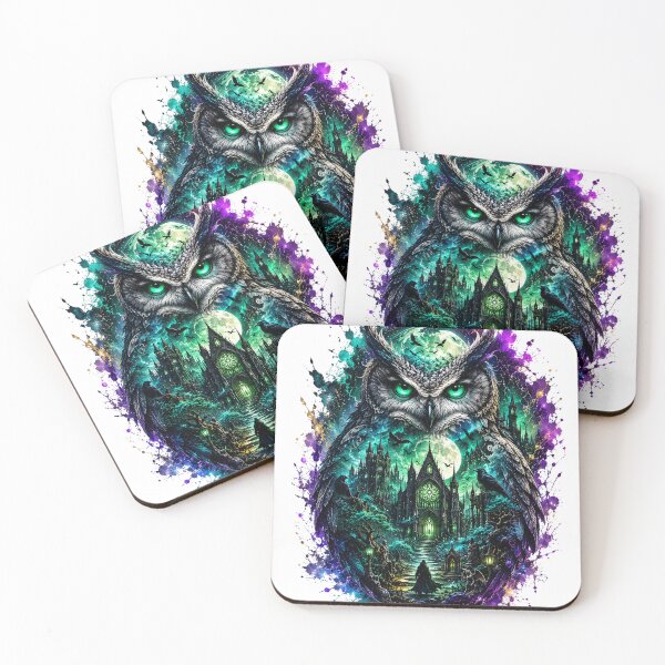 Artikelvorschau, Mystische Eulen-Gothic-Kathedrale – Fantasy-Kunst im verzauberten Mondlicht-Design entworfen und verkauft von Limitless expressions - wear your mindset .