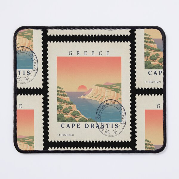 Item preview, Cape Drastis Corfu Limestone Cliff Sunset Stamp Sticker designed and sold by stickercuffs.