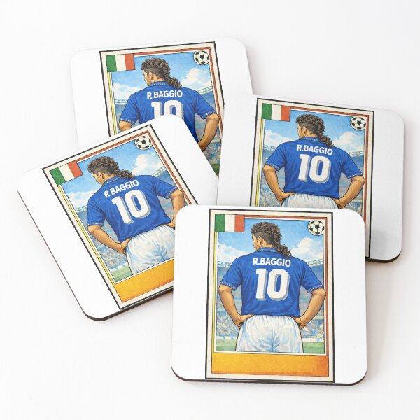 Item preview, Il Divin Codino - Retro Baggio Italia Azzurri shirt, designed and sold by Tony Panini Retro.
