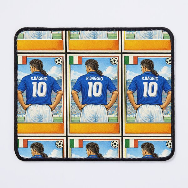 Item preview, Il Divin Codino - Retro Baggio Italia Azzurri shirt, designed and sold by Tony Panini Retro.