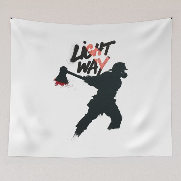 Item preview, Brave Firefighter Swinging Heavy Fire Axe Stencil designed and sold by EdvvinStudios.
