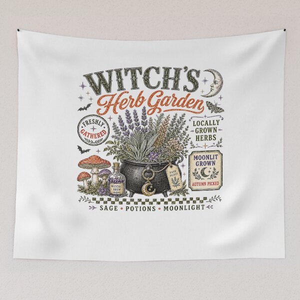 Item preview, Witch's Herb Garden Vintage Witchcore Cottagecore Botanical Design designed and sold by kiralynstration.