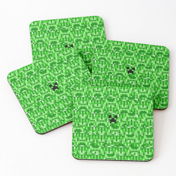 Item preview, Green blocky gaming pattern creeper minecrafter designed and sold by Infdesigner.