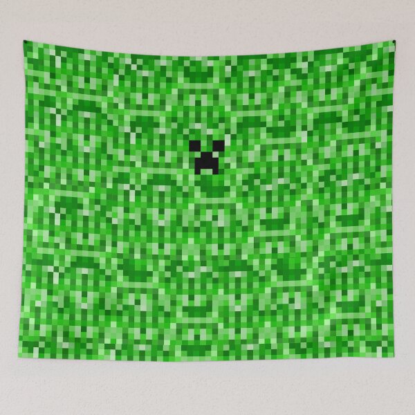 Item preview, Green blocky gaming pattern creeper minecrafter designed and sold by Infdesigner.