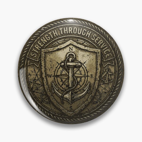 Item preview, Strength Through Service Vintage Maritime Badge | Coastal Heritage Design designed and sold by Coasties.