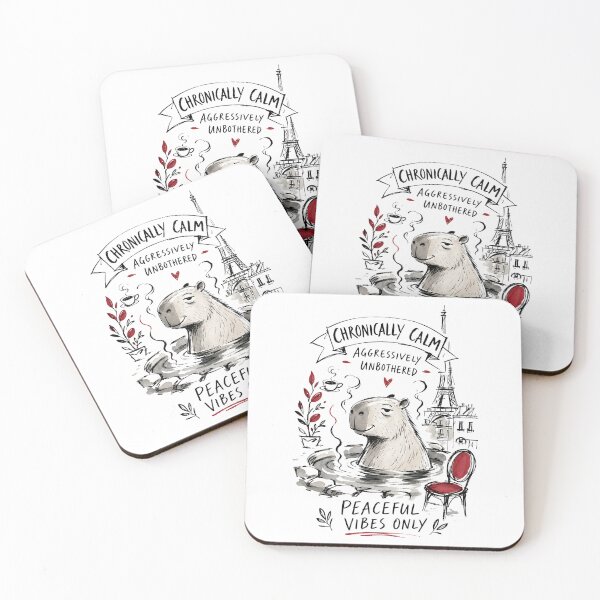 Item preview, Chronically Calm Capybara Peaceful Vibes Only Paris designed and sold by Fragy72.