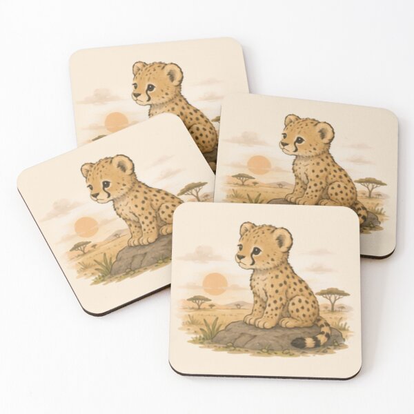 Item preview, Sunset Viewer Cheetah Cub designed and sold by MellowMunchkins.